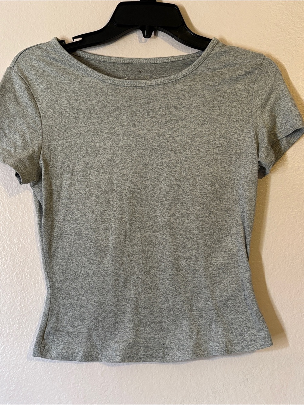 SHEIN Heather Gray Short Sleeve Slim Fit T-Shirt Size S
